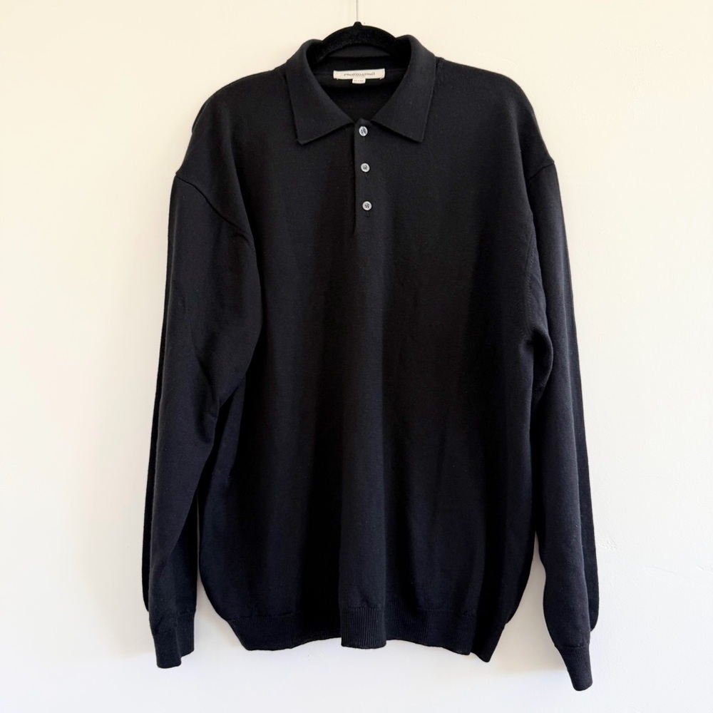 Pronto Uomo made in Italy merino extra fine wool Black Turtleneck Sweater men Xl